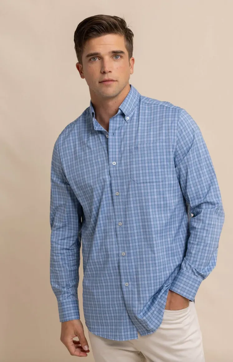 Southern Tide Brrr Plaid Shirt Coronet Blue