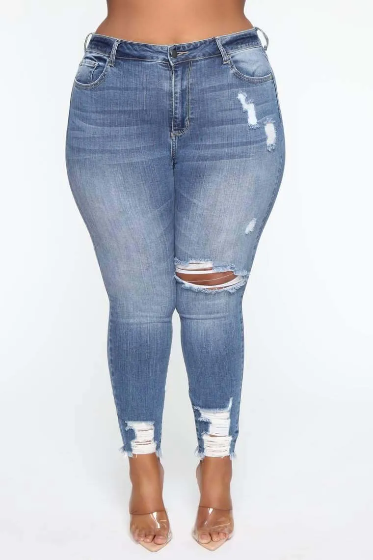 Stretch Ripped Women Plus Size Jeans Plus Size Jeans