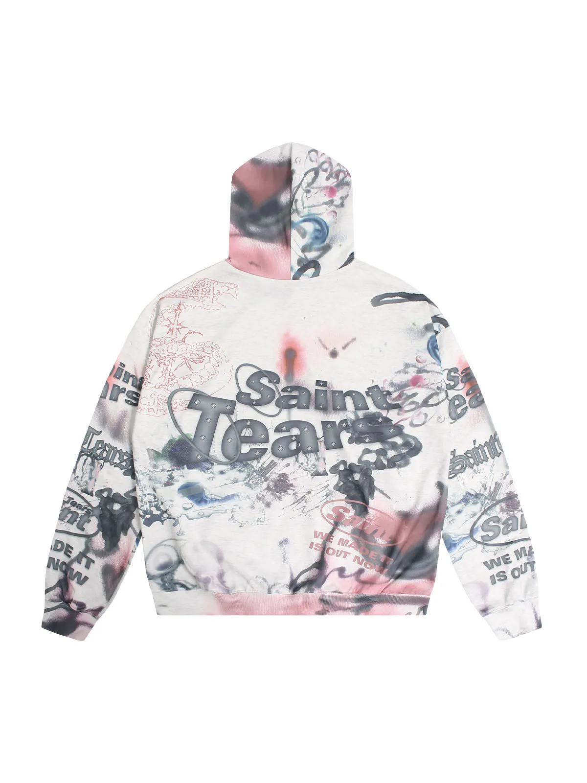 Thesupermade Hand-painted Ink Graffiti Hoodie