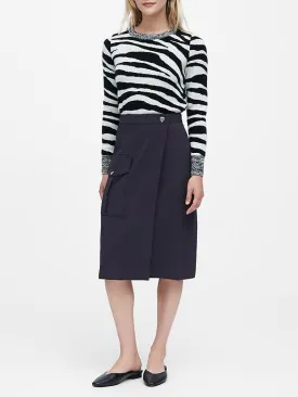 Utility Wrap Skirt in Navy