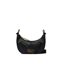 VERSACE JEANS COUTURE ZIPPER MINI LEATHER BLACK BAG