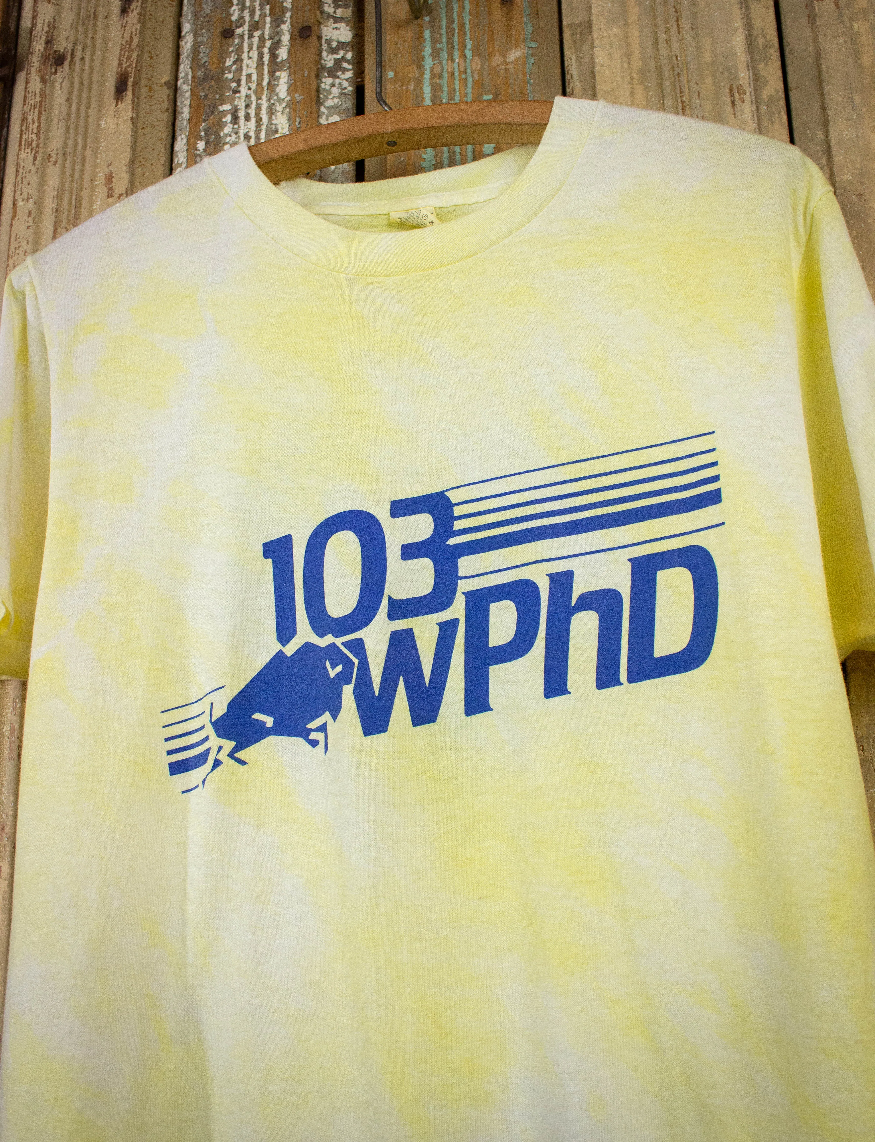 Vintage 103WPHD Bob Dylan Tom Petty Grateful Dead Concert T Shirt 1986 Yellow Medium