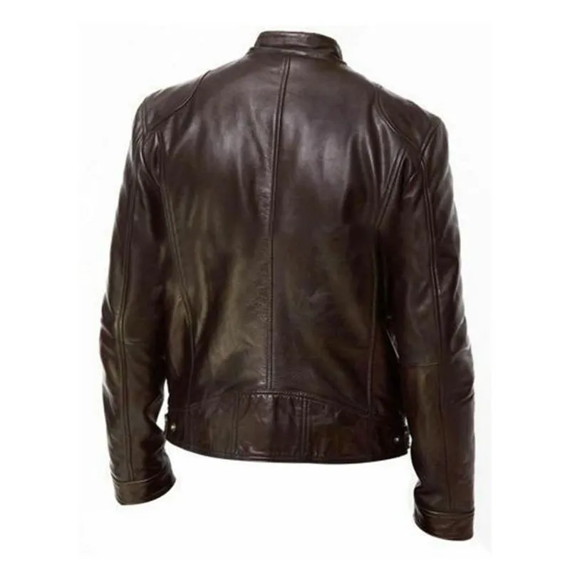 West Louis™ Motorcycle Street Style Leather Jacket