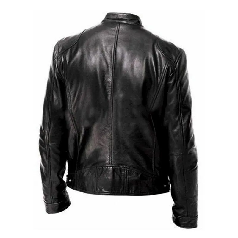 West Louis™ Motorcycle Street Style Leather Jacket