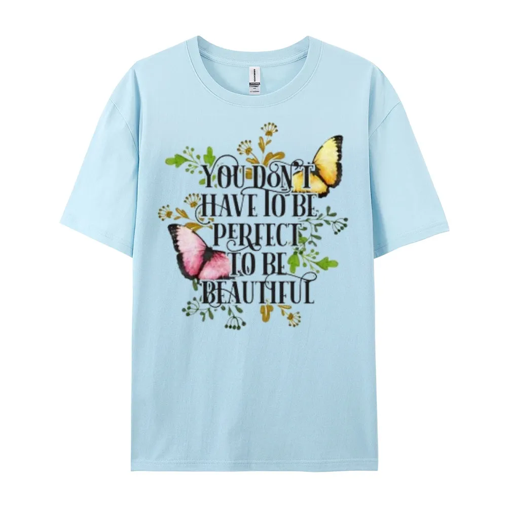 Women Flower And Butterfly Print Graphic T-shirt