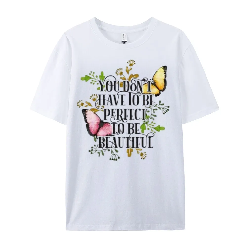 Women Flower And Butterfly Print Graphic T-shirt