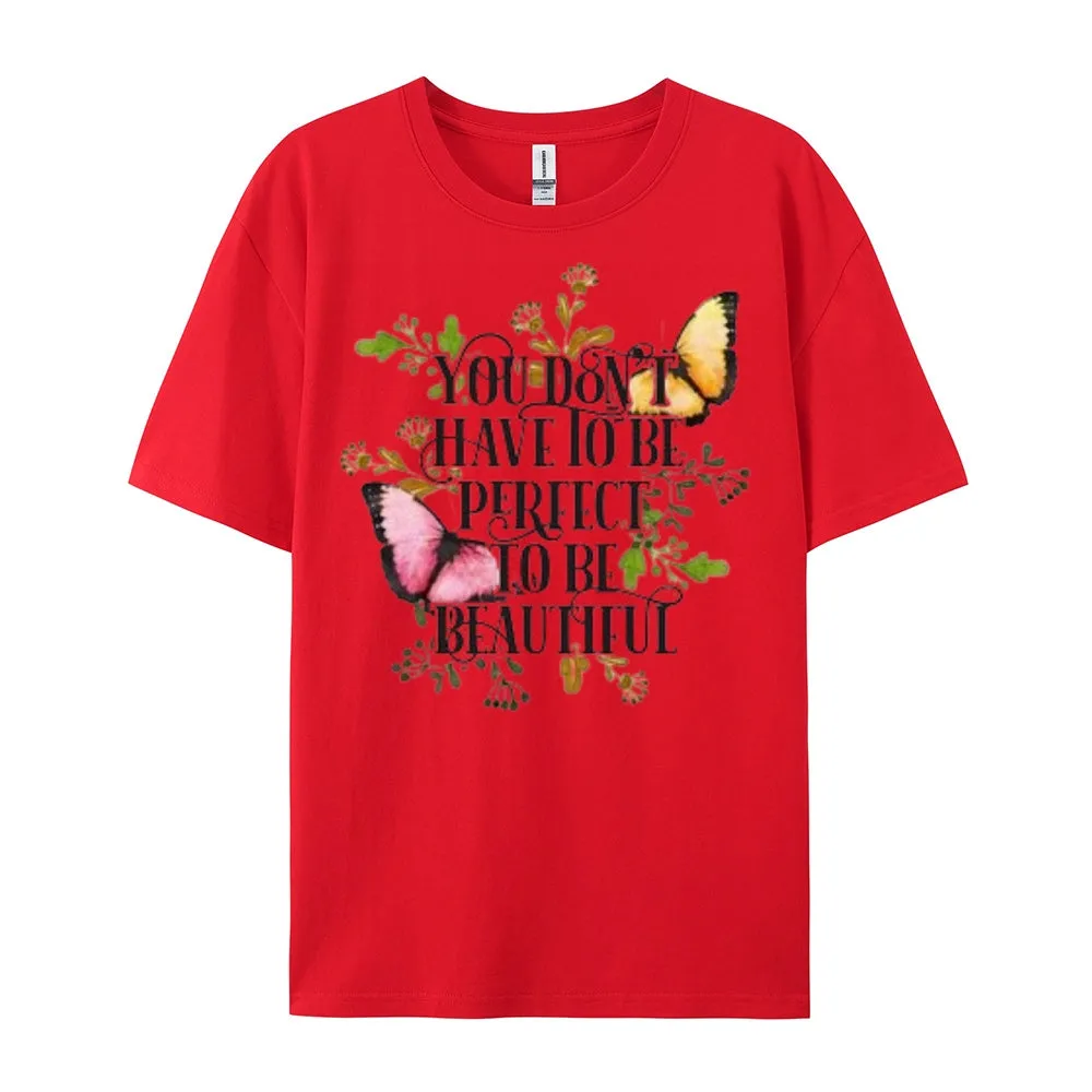 Women Flower And Butterfly Print Graphic T-shirt