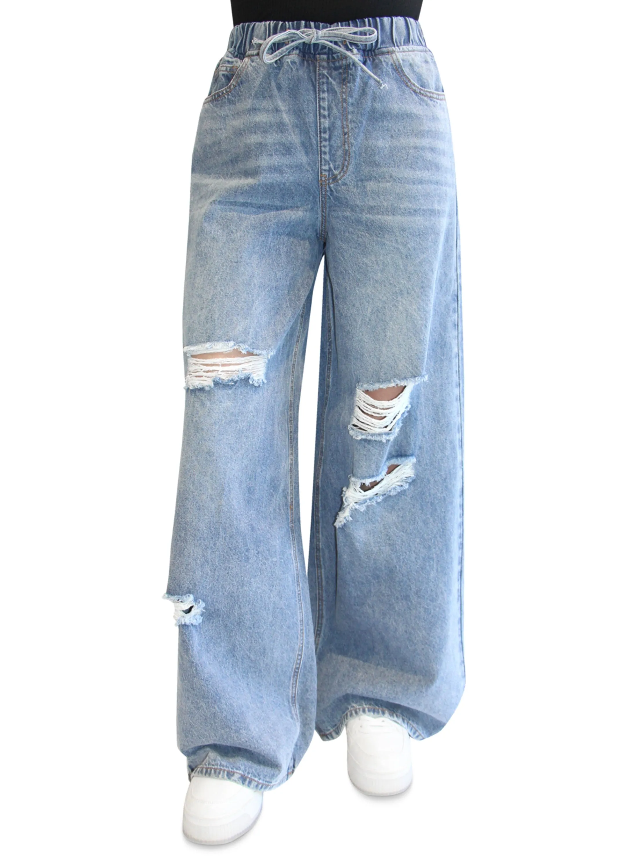 Women's Ripped Denim Jeans,Blue